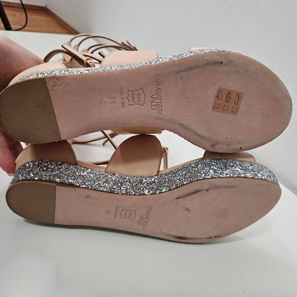 NEW Giambattista Valli Gladiator Glitter Platorm Sandals Sz 39 EUR / 8 US Runway - Picture 5 of 10